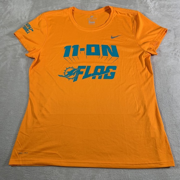 Nike Other - Miami Dolphins Shirt Tee Womens XL Orange NFL Football Nike‎ Dri-FIT 11-On Flag